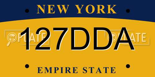 127DDA New York License Plate