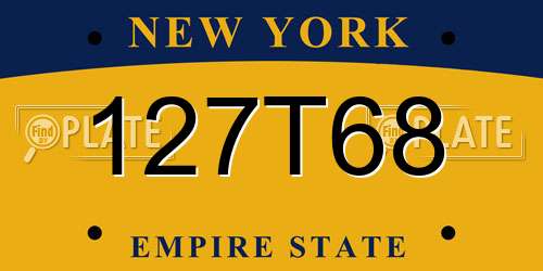127T68 New York License Plate