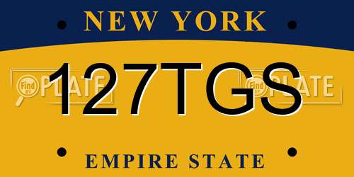 127TGS New York License Plate