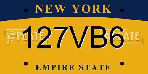 127VB6 New York License Plate