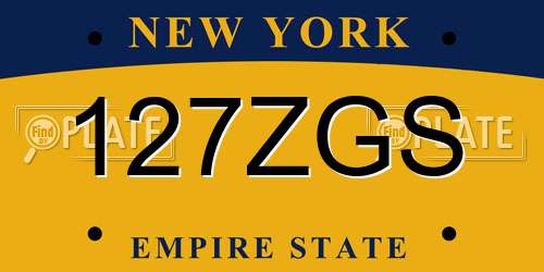127ZGS New York License Plate