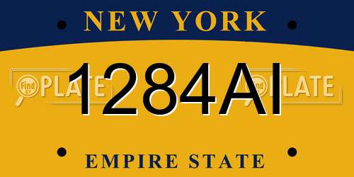 1284AI New York License Plate