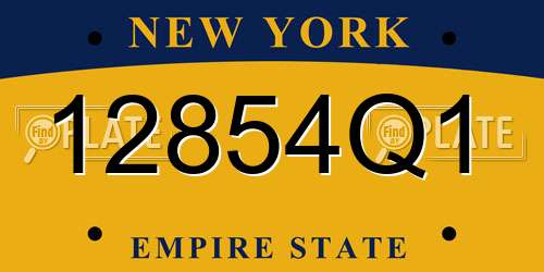 12854Q1 New York License Plate