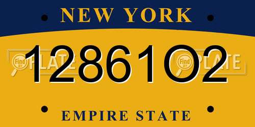 12861O2 New York License Plate