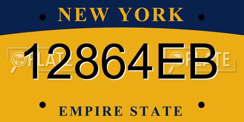 12864EB New York License Plate