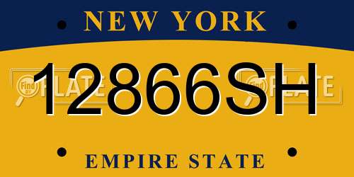 12866SH New York License Plate