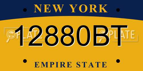 12880BT New York License Plate