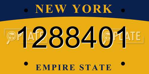 1288401 New York License Plate