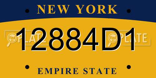12884D1 New York License Plate