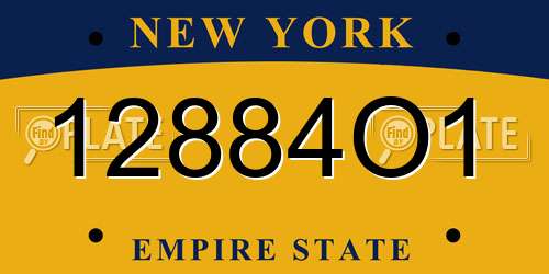 12884O1 New York License Plate