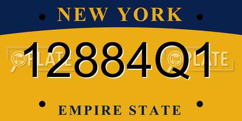12884Q1 New York License Plate