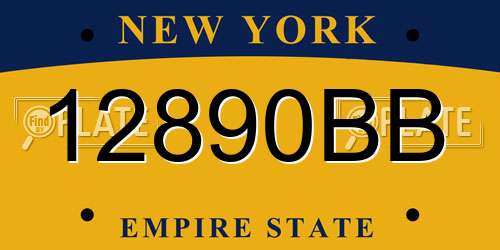 12890BB New York License Plate