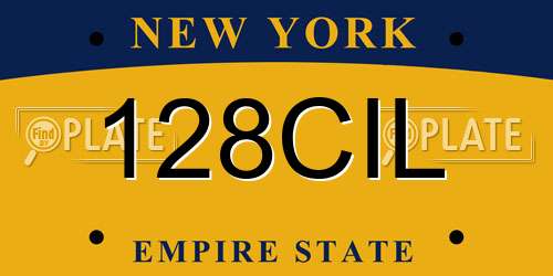 128CIL New York License Plate
