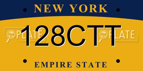 128CTT New York License Plate