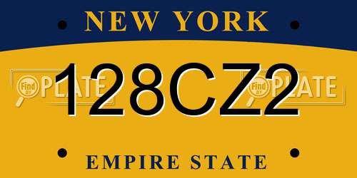128CZ2 New York License Plate