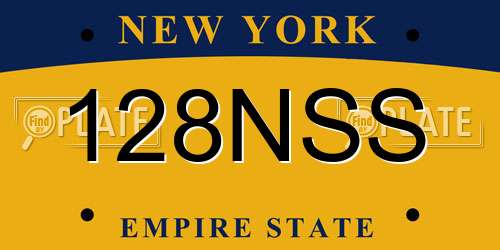 128NSS New York License Plate