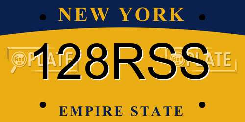 128RSS New York License Plate