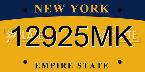 12925MK New York License Plate