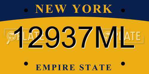 12937ML New York License Plate