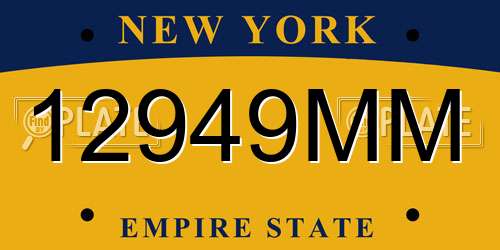 12949MM New York License Plate