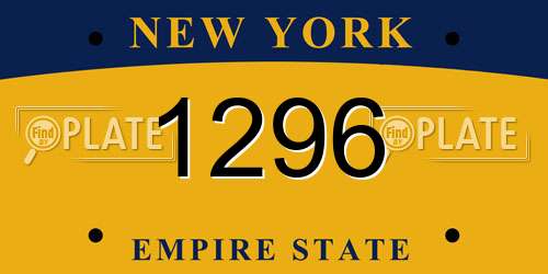 1296 New York License Plate
