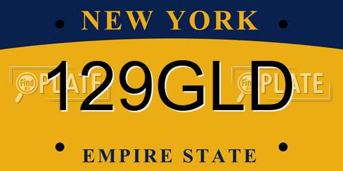 129GLD New York License Plate