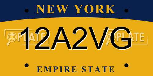 12A2VG New York License Plate