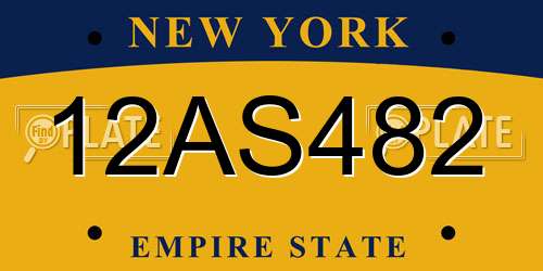 12AS482 New York License Plate