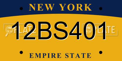 12BS401 New York License Plate