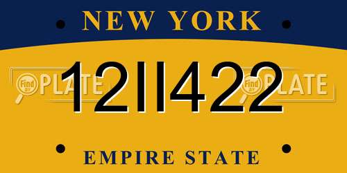 12II422 New York License Plate