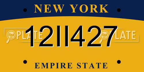 12II427 New York License Plate