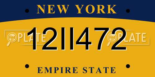 12II472 New York License Plate