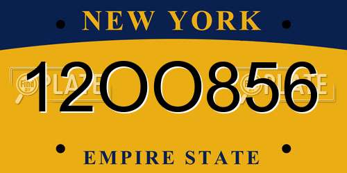 12OO856 New York License Plate
