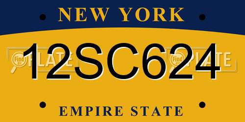 12SC624 New York License Plate