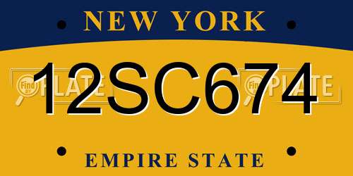 12SC674 New York License Plate