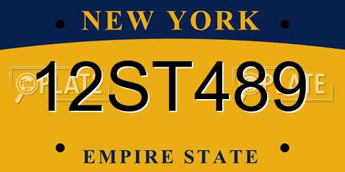 12ST489 New York License Plate