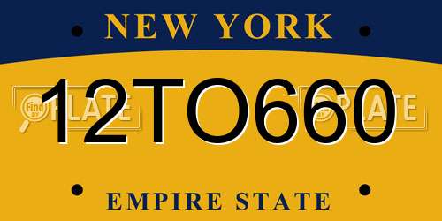12TO660 New York License Plate