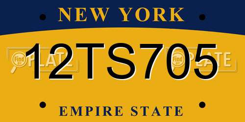 12TS705 New York License Plate