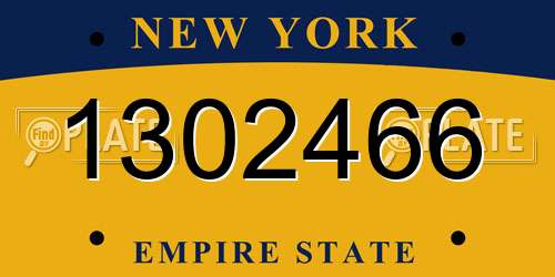 1302466 New York License Plate