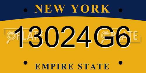 13024G6 New York License Plate