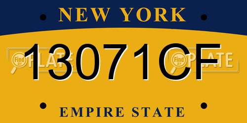 13071CF New York License Plate
