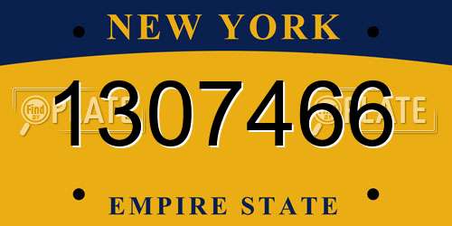 1307466 New York License Plate