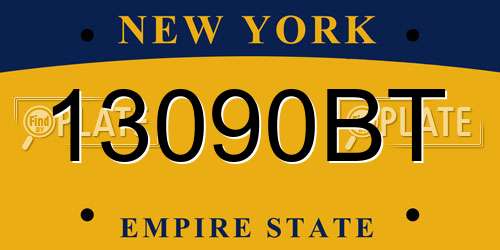 13090BT New York License Plate