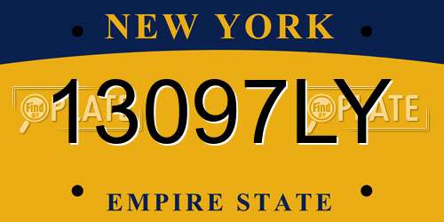13097LY New York License Plate