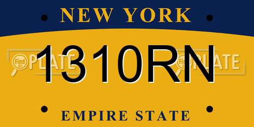 1310RN New York License Plate