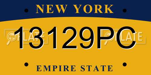13129PC New York License Plate
