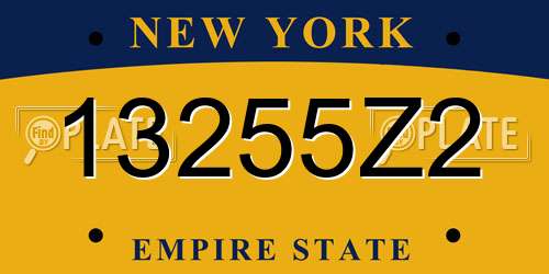 13255Z2 New York License Plate