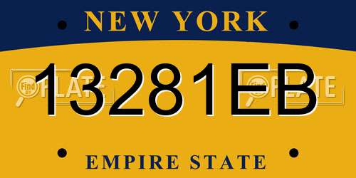 13281EB New York License Plate