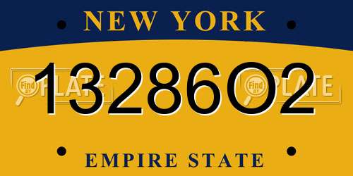 13286O2 New York License Plate