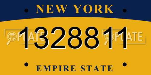 1328811 New York License Plate